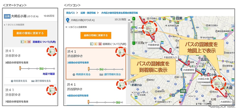 東急バス公式サイトの「乗換・時刻表サービス」《画像提供 ナビタイムジャパン》