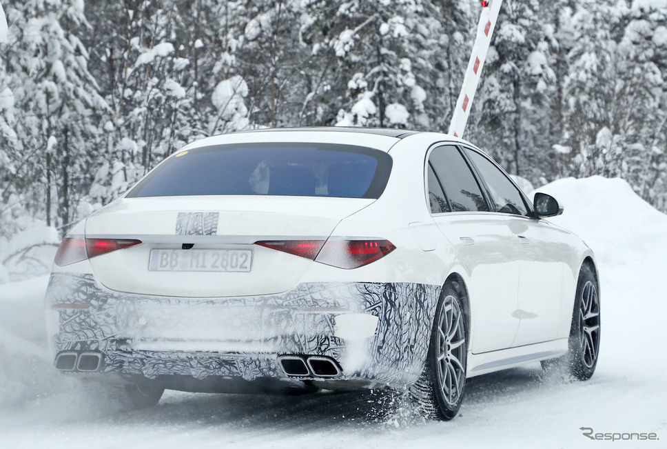 メルセデス AMG S63e プロトタイプ(スクープ写真)《APOLLO NEWS SERVICE》