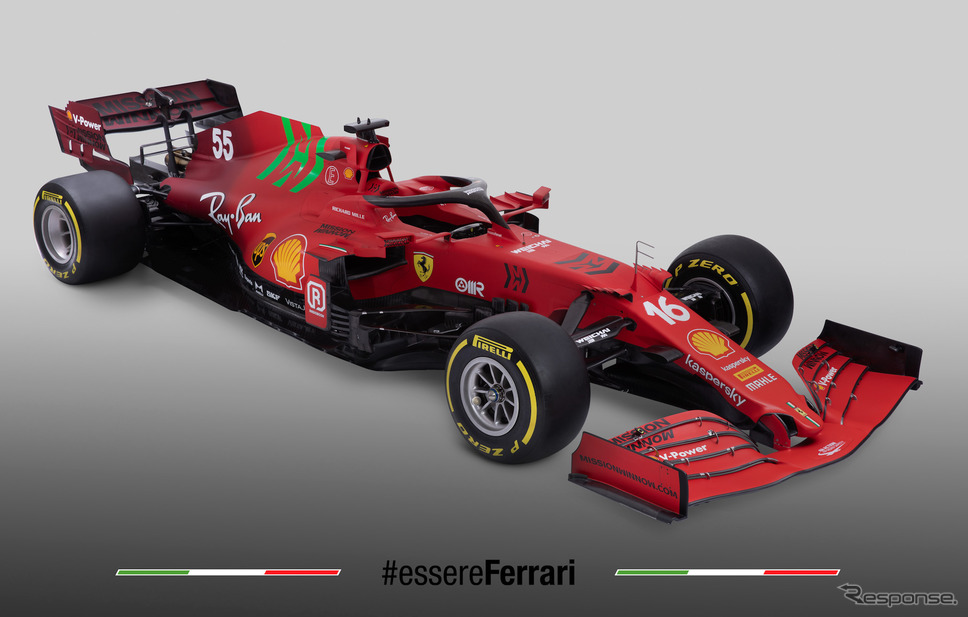 フェラーリSF21(#16はルクレールの、#55はサインツJr.の車番)《Photo by Ferrari》