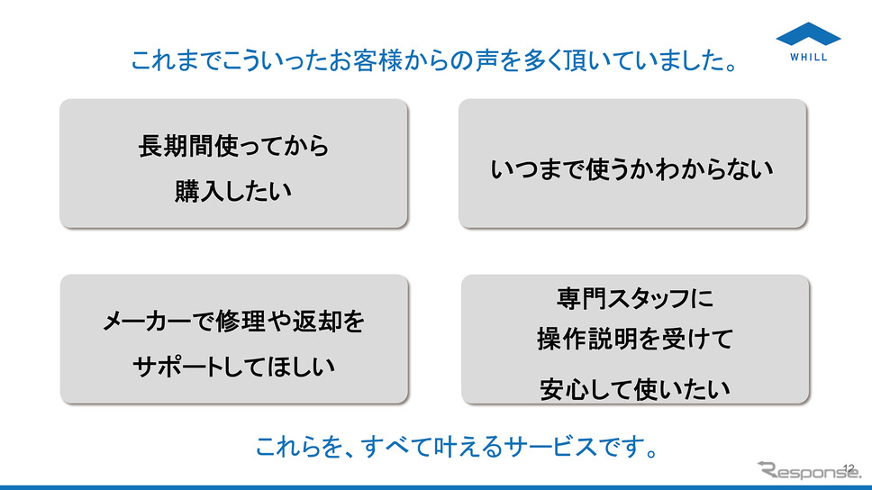 ユーザーの意見を取り入れたサービスでもある。《写真提供 WHILL》