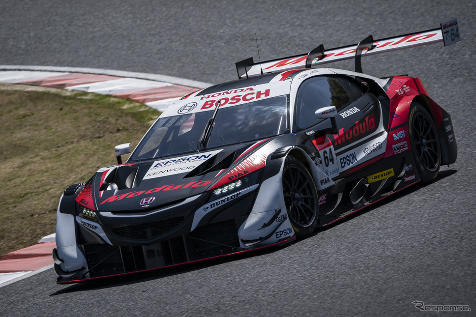 GT500クラスNSX勢予選トップ(6位)の#64 Modulo NSX-GT(伊沢拓也/大津弘樹)《写真撮影 益田和久》