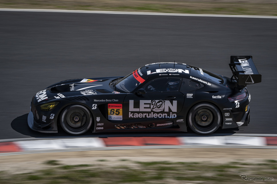 GT300クラス予選3位の#65 LEON PYRAMID AMG(蒲生尚弥/菅波冬悟)《写真撮影 益田和久》