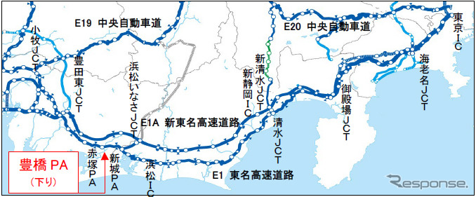 豊橋PA（下り）位置図《図版提供 中日本高速道路》