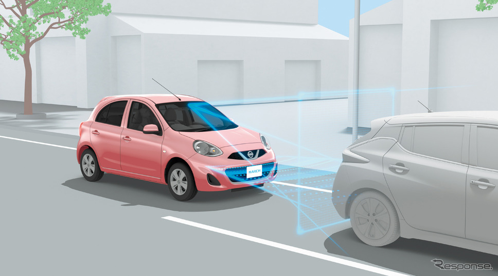 踏み間違い衝突防止アシスト(マーチ)《写真提供 日産自動車》