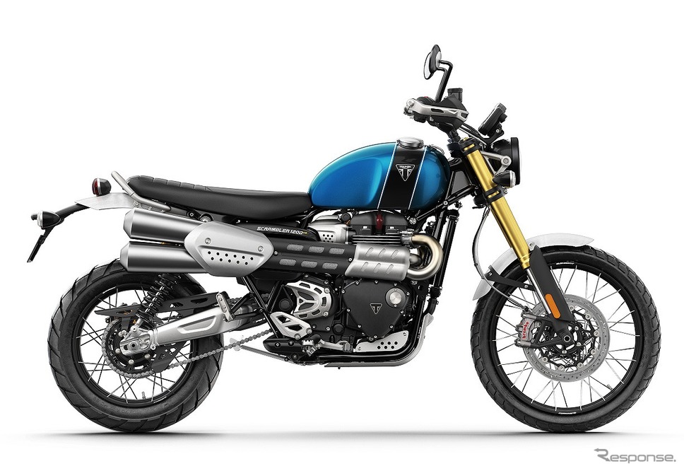 トライアンフ スクランブラー1200 XE(コバルトブルー/ジェットブラック)《写真提供 トライアンフモーターサイクルズジャパン》