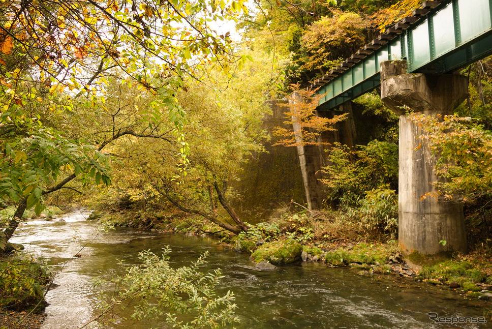 JR山田線は閉伊川を幾度となく橋でまたぐ。独特の景観である。《写真撮影 井元康一郎》