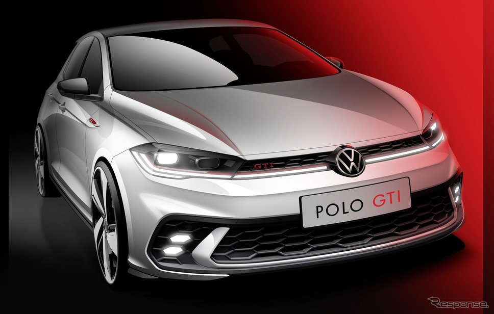 フォルクスワーゲン・ポロ GTI 改良新型のティザースケッチ《photo by VW》