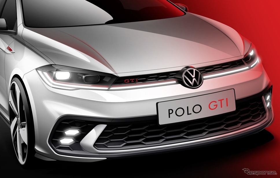 フォルクスワーゲン・ポロ GTI 改良新型のティザースケッチ《photo by VW》