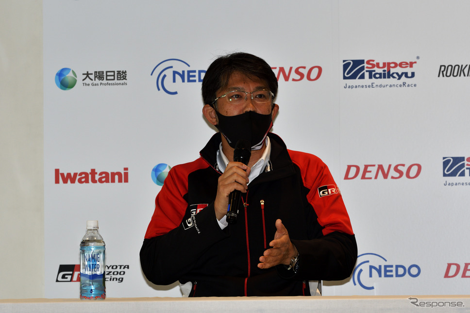 富士24時間レース:佐藤プレジデント(水素カローラ記者会見)《写真撮影 雪岡直樹》