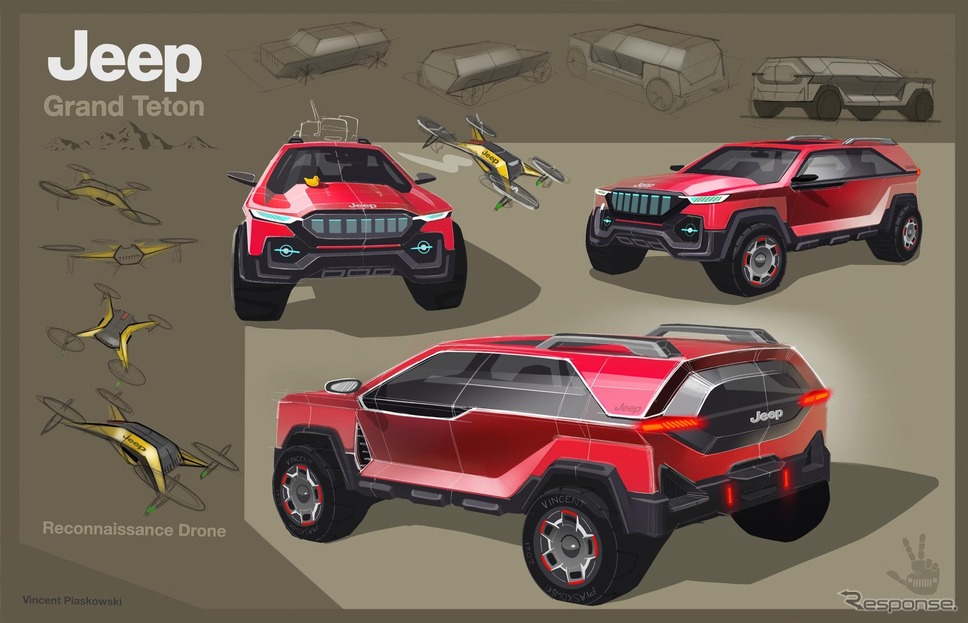 「未来の電動ジープ」のデザインコンテストの最優秀作品、ジープ『グランドティートン』《photo by Jeep》