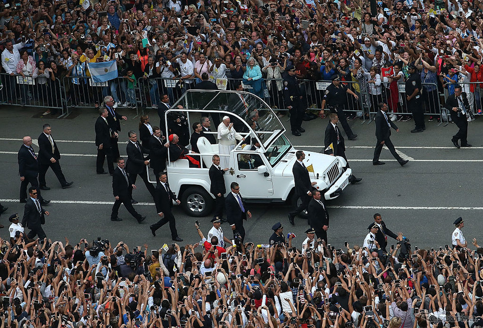 2015年、フランシスコ教皇が米ニューヨークを訪問。《Photo by Justin Sullivan/Getty Images News/ゲッティイメージズ》