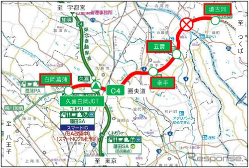 通行止区間《図版提供 東日本高速道路》