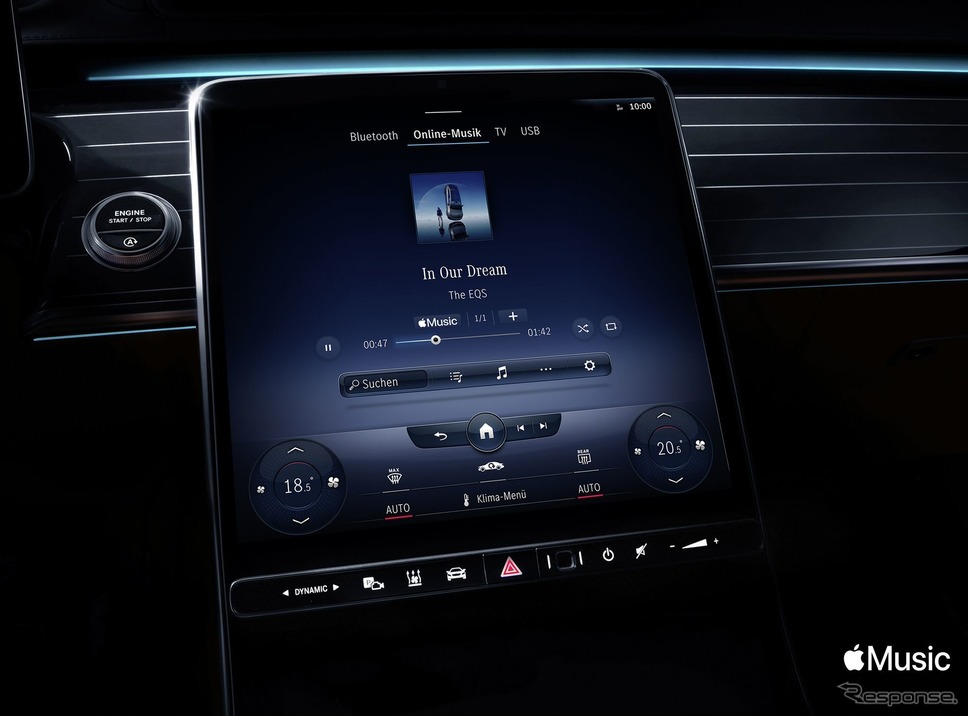メルセデスベンツの新世代インフォテインメントシステム「MBUX」に組み込まれた「Apple Music」《photo by Mercedes-Benz》