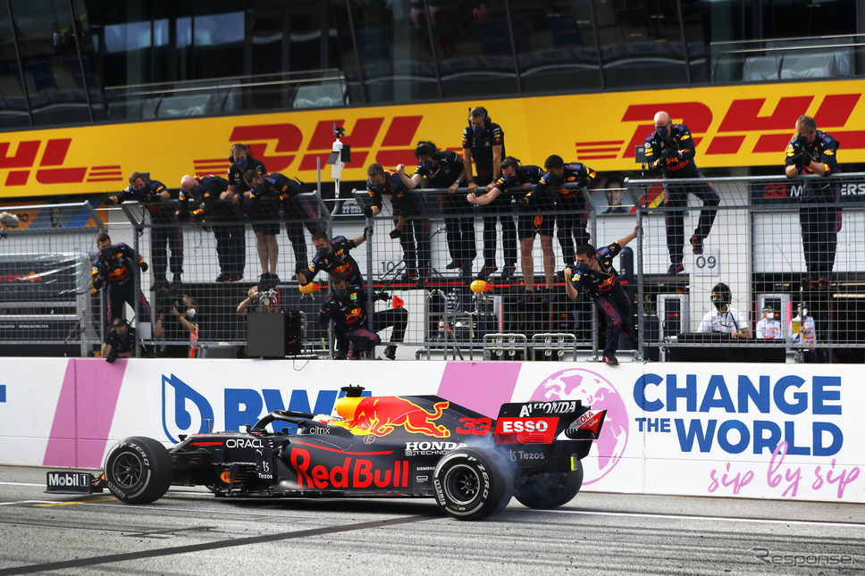 F1シュタイアーマルクGPで優勝したフェルスタッペン(レッドブル・ホンダ)《写真提供 ホンダ》