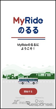 専用アプリ「My Rideのるる」起動画面《写真提供 みちのりホールディングス》