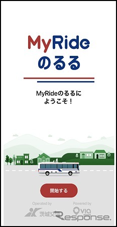 専用アプリ「My Rideのるる」起動画面《写真提供 みちのりホールディングス》