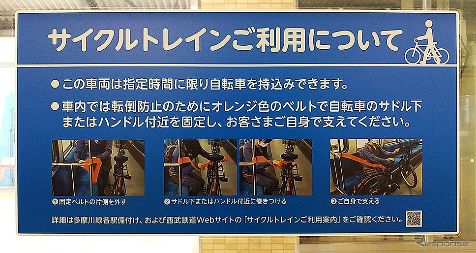 西武多摩川線サイクルトレイン(武蔵堺駅デモ)《写真撮影 大野雅人》