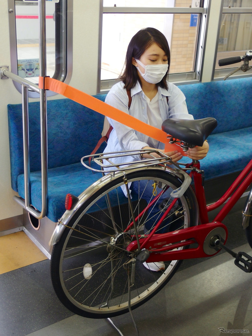 西武多摩川線サイクルトレイン(武蔵堺駅デモ)《写真撮影 高木啓》