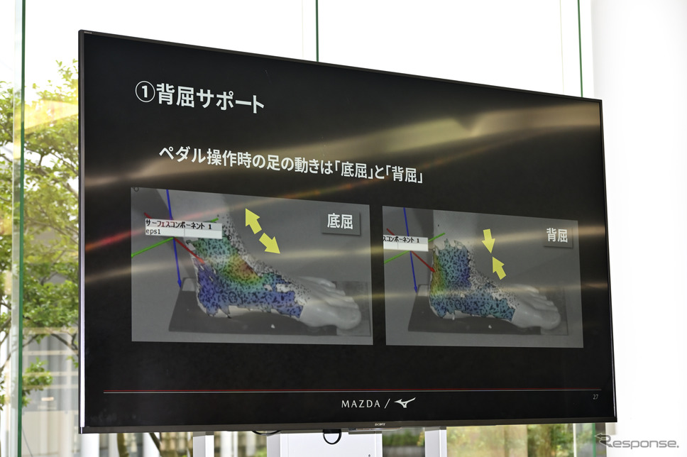 マツダとミズノが共同開発した「マツダ/ミズノドライビングシューズ」《写真撮影 雪岡直樹》