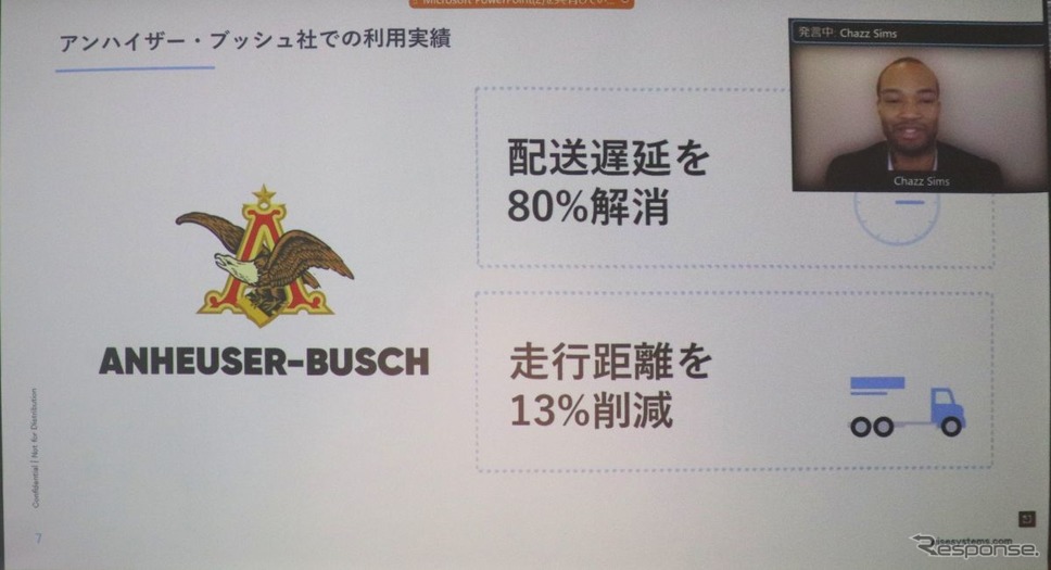 バドワイザーの配送はWise Systemsのサービスが利用されている《資料提供 三菱ふそうトラック・バス》