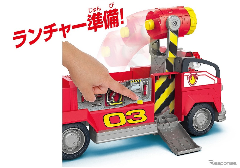 DX変形ビークル マーシャル スーパーファイヤートラック (c) Spin Master Ltd. PAW PATROL and all related titles, logos, characters; and SPIN MASTER logo are trademarks of Spin Master Ltd. Used under license. Nickelodeon and all related titles and logos are trademarks of Viacom Inter