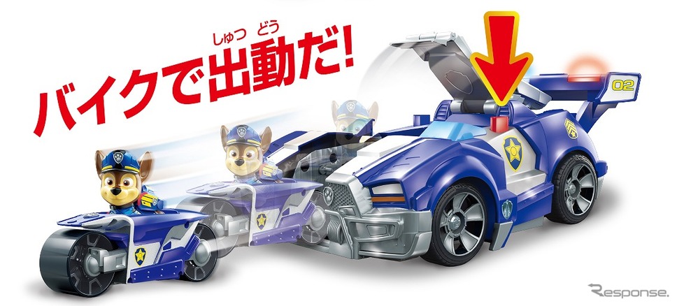 DX変形ビークル チェイス スーパーポリスカー (c) Spin Master Ltd. PAW PATROL and all related titles, logos, characters; and SPIN MASTER logo are trademarks of Spin Master Ltd. Used under license. Nickelodeon and all related titles and logos are trademarks of Viacom Internatio