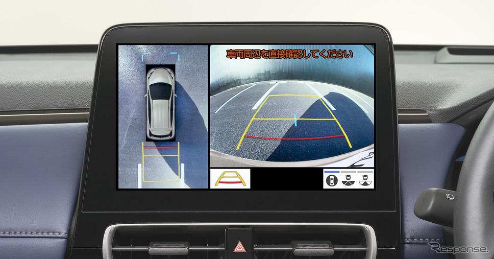 トヨタ アクア 新型、パノラミックビューモニター 作動イメージ《写真提供 トヨタ自動車》