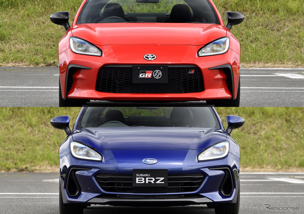 トヨタ GR 86(上)とスバル BRZ(下)《写真撮影 雪岡直樹》