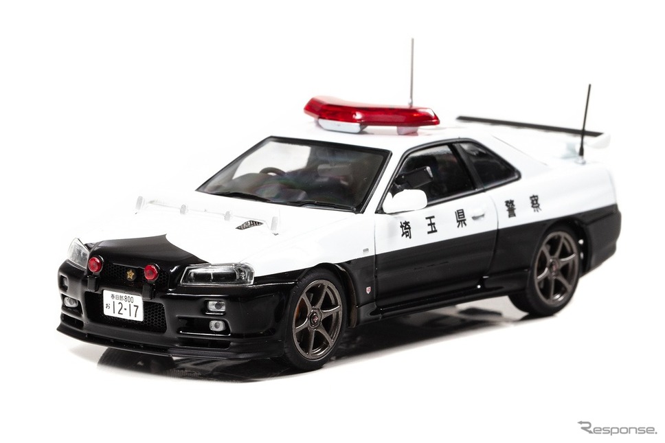 日産 スカイライン GT-R VスペックII（BNR34） 2002 埼玉県警察高速道路交通警察隊車両（854）《写真提供 ヒコセブン》