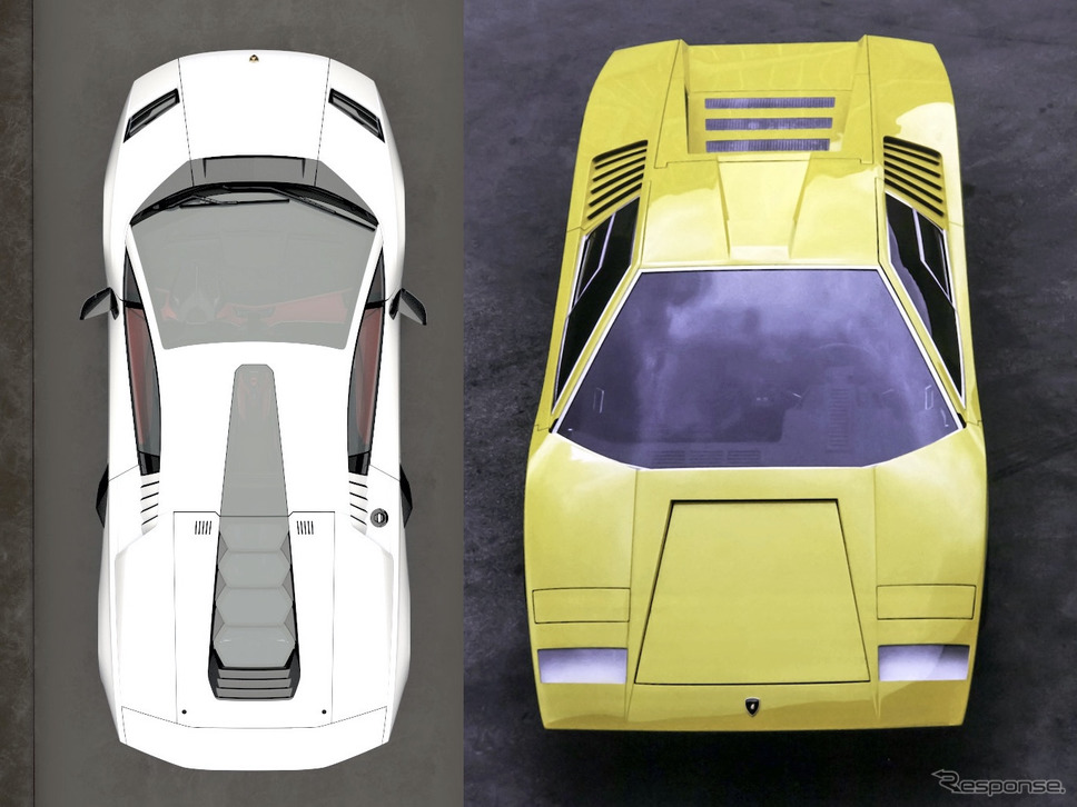 カウンタックLPI 800-4(向かって左)とカウンタックLP500《photo by Lamborghini》