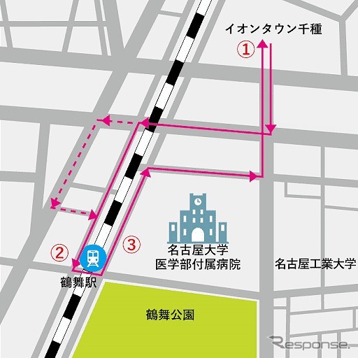 鶴舞駅ルート《写真提供 WILLER》