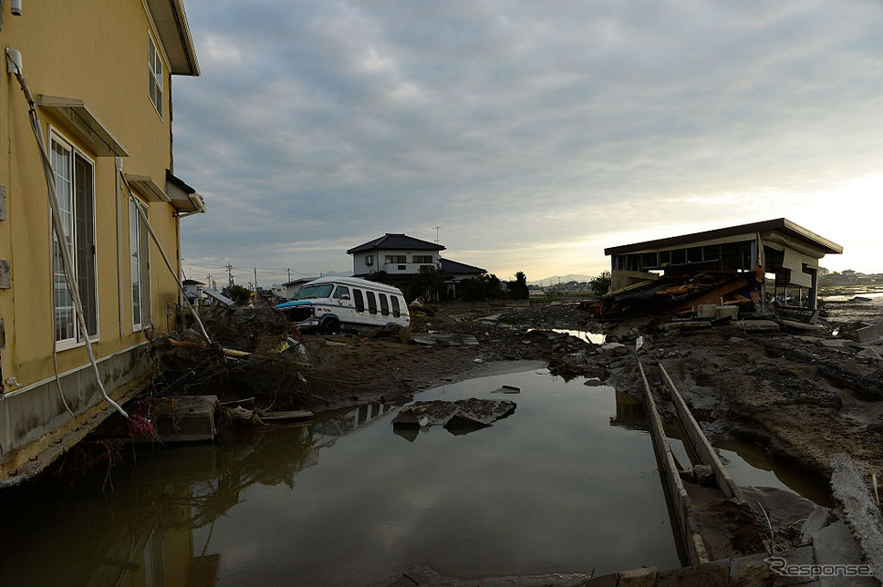 常総市の水害被災現場（2015年9月12日）《Photo by Takashi Aoyama/Getty Images News/ゲッティイメージズ》