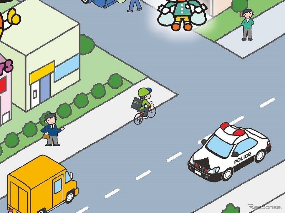 フードデリバリーの自転車《写真提供 昭文社ホールディングス》