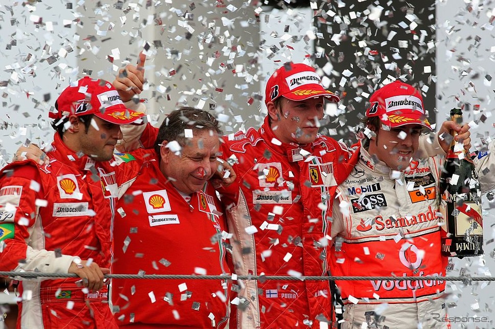 2007年、ライコネンはチャンピオンに輝いた（最終戦ブラジルGP）。《Photo by Mark Thompson/Getty Images Sport/ゲッティイメージズ》