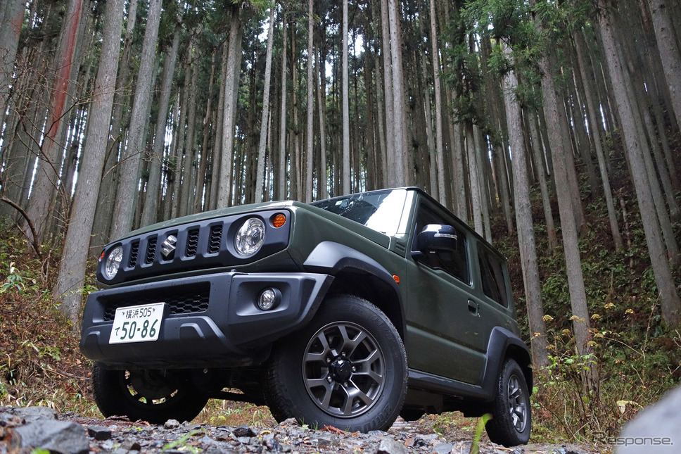 スズキ ジムニーシエラ 1.5 4WD JC。北茨城の山林にて記念撮影。《写真撮影 井元康一郎》