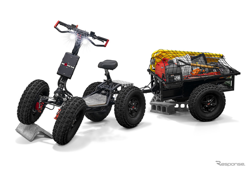 高い走破性と強力な搬送能力を誇る 電動資機材搬送車 EZ-Raider《写真提供 モリタホールディングス》