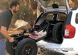 ハンドルを折り畳むことによりコンパクトに収納、搬送可能(EZ-Raider)《写真提供 モリタホールディングス》