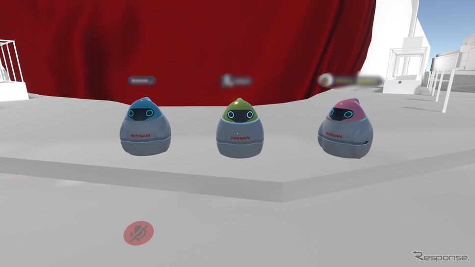 スタッフは日産のロボットカー「エポロ（EPORO）」を再現したアバターで登場《画面キャプチャ》