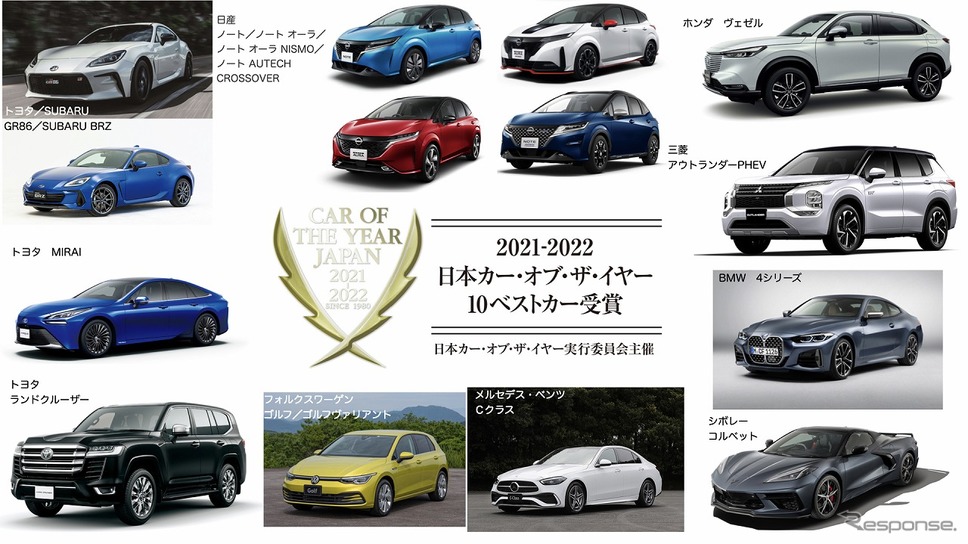 2021-2022 日本カー・オブ・ザ・イヤー 10ベストカー《写真提供 日本カー・オブ・ザ・イヤー》