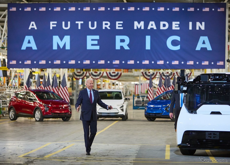 GMのEV専用工場「ファクトリー・ゼロ」の開所式に出席したバイデン大統領《photo by GM》