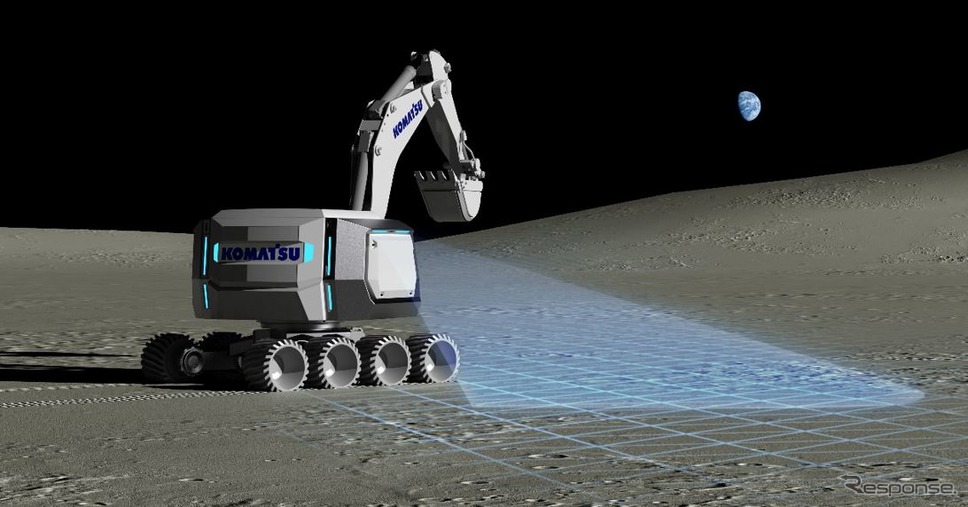デジタルツイン技術を活用した月面建設機械への適応(イメージ)《画像提供 コマツ》