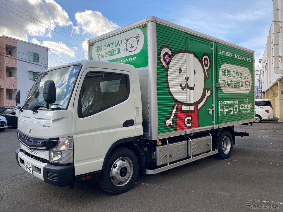 コープさっぽろでの実証で使用されるeキャンター《写真提供 三菱ふそうトラック・バス》