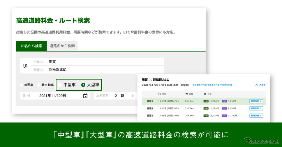高速道路料金検索《写真提供 ナビタイムジャパン》