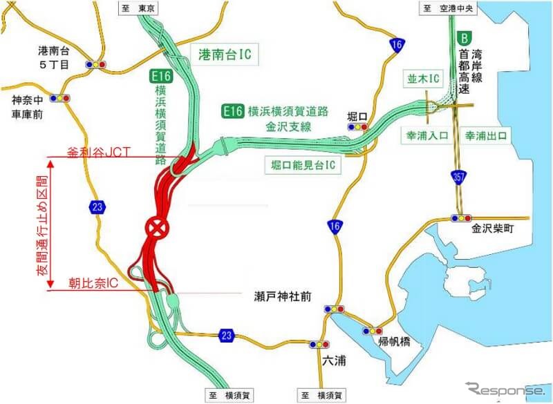 工事区間の位置図《写真提供 東日本高速道路》