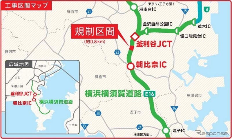 工事区間マップ《写真提供 東日本高速道路》