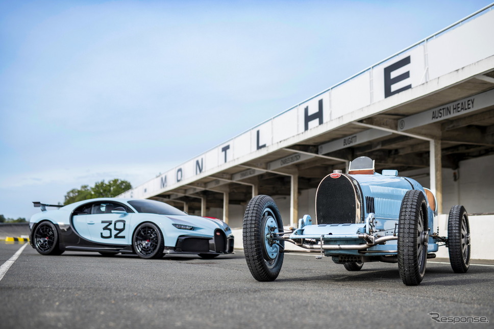 ブガッティ・シロン・ピュアスポーツ 3と1931年にフランスGPを制したブガッティ・タイプ51《photo by Bugatti》