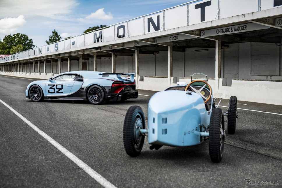 ブガッティ・シロン・ピュアスポーツ 3と1931年にフランスGPを制したブガッティ・タイプ51《photo by Bugatti》
