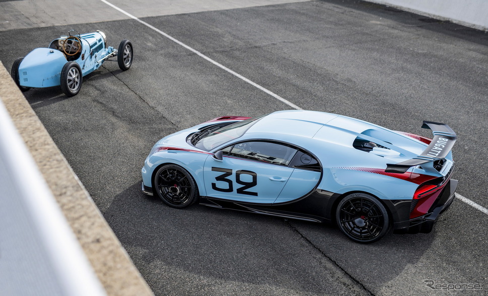 1931年にフランスGPを制したブガッティ・タイプ51とブガッティ・シロン・ピュアスポーツ 3《photo by Bugatti》