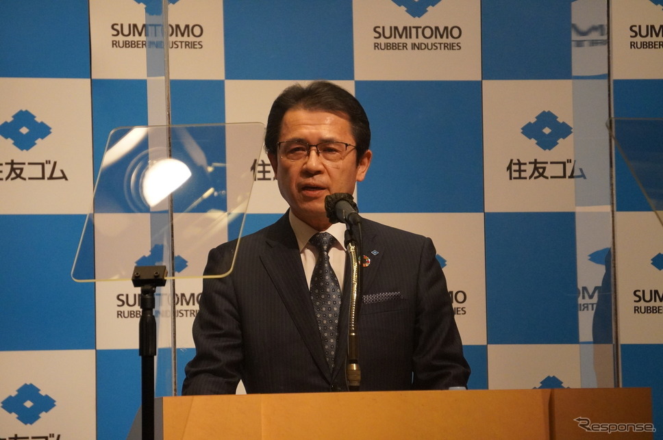住友ゴム工業の山本悟社長《写真撮影 山田清志》