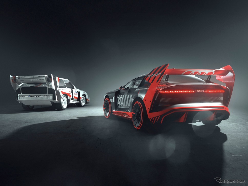 S1 e-tron クワトロ・フーニトロン(手前)とスポーツ・クワトロS1《photo by Audi》